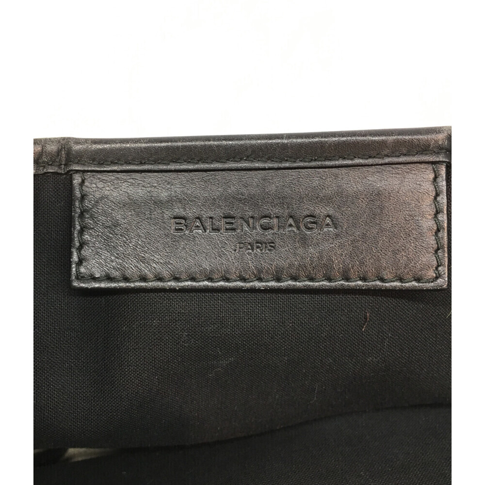 Balenciaga Navy Blue Cabas tote bag canvas black leather - Picture 4 of 6